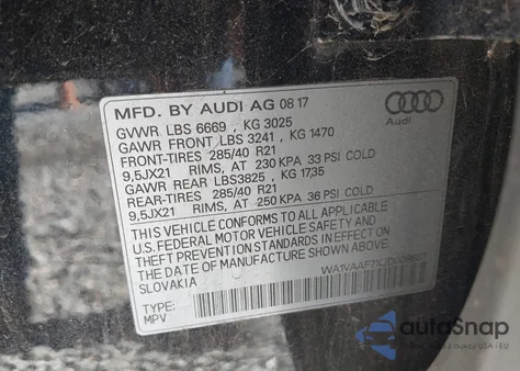 2018 Audi Q7 3.0T Premium z USA, uszkodzony, nr VIN WA1VAAF7XJD008687
